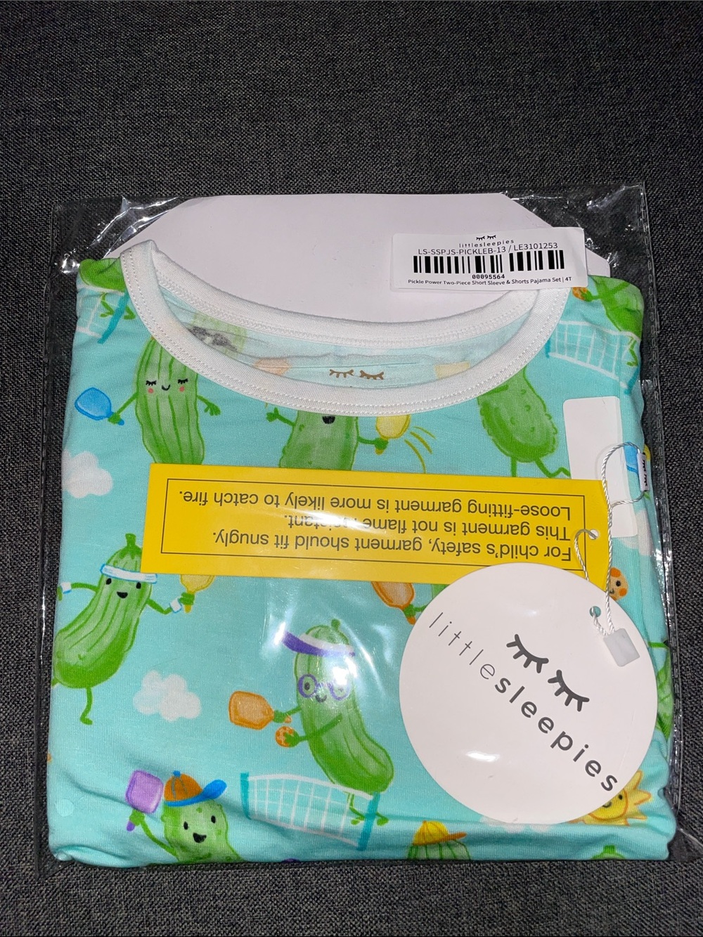 Little Sleepies Pickle Power 2 Piece Pjs -Shorts and Short Sleeve Shirt